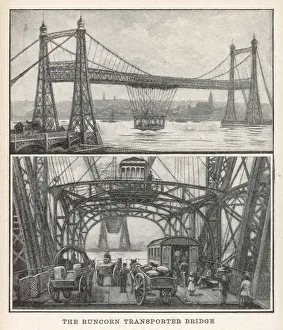 River Mersey Prints: Runcorn Bridge Print 1905