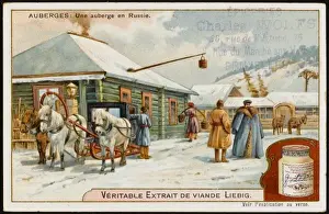 Russian Winter Scene Prints: A Russian Inn