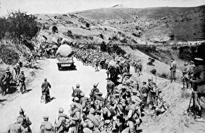 Russian soldieres at Salonika marching to the Balkan front Russian soldieres at Salonika marching to the Balkan front