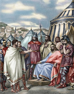 Sack of Rome (410) led by Alaric I (ca. 370-410), King of t Sack of Rome (410) led by Alaric I (ca. 370-410), King of t