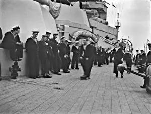 Sailors on the Deck of a Ship Print, circa 1940s