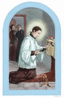 Saint Aloysius Gonzaga (1568-1591). Italian Jesuit. Colored Saint Aloysius Gonzaga (1568-1591). Italian Jesuit. Colored