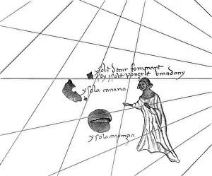 Historical Maps Of Ireland Prints: Saint Brendan / Map