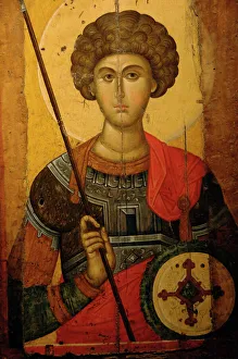 Saint George. Byzantine icon. XIV century. Greece Saint George. Byzantine icon. XIV century. Greece