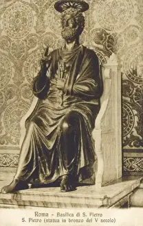 Vatican City Sculpture Prints: Saint Peter - Bronze Statue