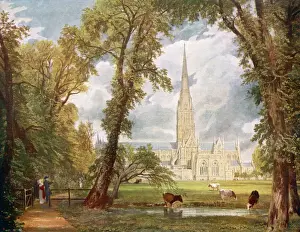 Prints of Salisbury cathedral - arguably the finest-ever painting of a church Painting Prints: Salisbury Cathedral Print