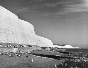 Saltdean Chalk Cliffs Print, 1950s