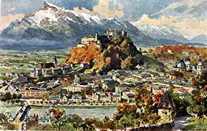 Salzburg, Austria, with Unterberg Alp in the distance Salzburg, Austria, with Unterberg Alp in the distance