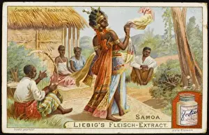 Prints of A traditional dance, apparently unaccompanied except by handclapping and perhaps singing Samoa Prints: Samoan Dancer Print