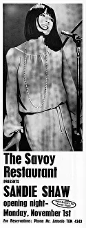 Sandie Shaw performing at the Savoy Restaurant Sandie Shaw performing at the Savoy Restaurant