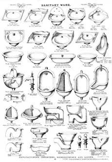 Victorian Sanitary Ware Print, circa 1880s