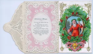 Santa Claus on a Christmas and New Year card Santa Claus on a Christmas and New Year card