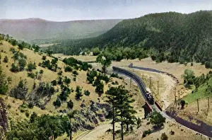 Rail Transport History Prints: Santa Fe Apache Canyon