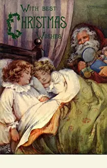 Early 20th Century Christmas Art Prints: Santas arrival