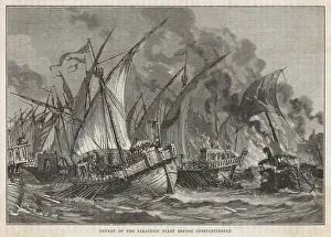Middle Eastern Conflict Prints: Saracens Attack Constan