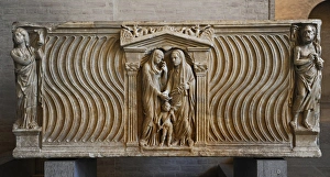 Sarcophagus of a married couple. About 240 AD. Ancient Rome Sarcophagus of a married couple. About 240 AD. Ancient Rome