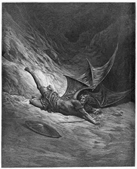 Fallen Angel Art Prints: Satan Smitten / Dore