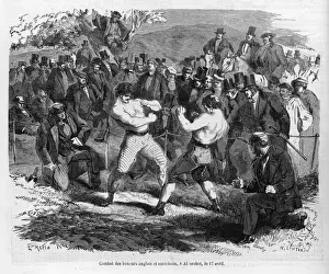 Boxing History UK Prints: Sayers and Heenan boxing