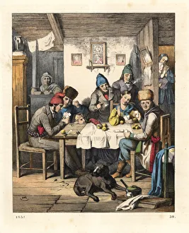 Scene in an American farmhouse on a winter Scene in an American farmhouse on a winter