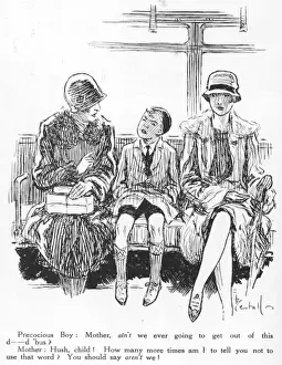 A Scene on a Bus: Mother and Child Print by A.E. Bestall
