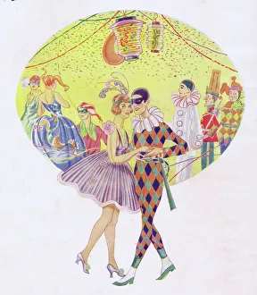 A scene of a fancy dress party (1920s) Date: 1920s A scene of a fancy dress party (1920s) Date: 1920s