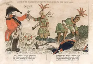 Early American Illustrations Prints: A scene on the frontiers as practiced by the humane British