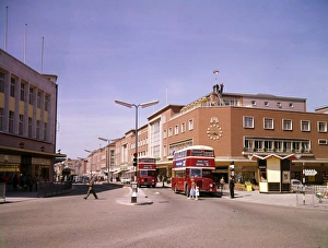 Scene in the High Street, Exeter, Devon Scene in the High Street, Exeter, Devon