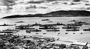 Scene at Scapa Flow, Orkney Islands, with ships Scene at Scapa Flow, Orkney Islands, with ships