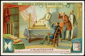 Nikola Tesla Prints: Science Print: Nikola Tesla with Induction Coil, 1895