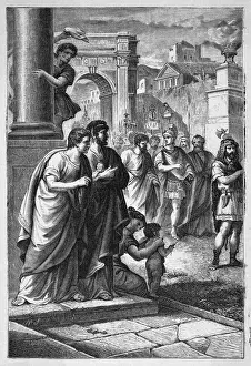 Prints of After his successes against the Carthaginians, Publius Cornelius Scipio is awarded a massive triumphal procession; he is henceforth known as Scipio Africanus Miniopteridae Prints: Scipio Africanus Print - A depiction of the Roman general in triumph