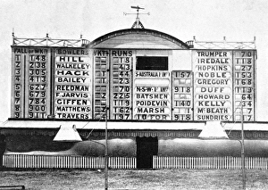 Score-board at the Sydney Cricket Ground, 1901 Score-board at the Sydney Cricket Ground, 1901