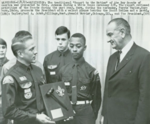 Scout ceremony with President Johnson Scout ceremony with President Johnson