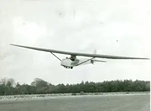 Prints of Slingsby T.21 Glider flying with Air Scouts at the controls at Lasham Gliding Centre. 1960s Aviation Prints: Scout Glider in Flight Print: Slingsby T.21 at Lasham, 1960s