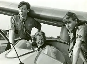 Air Scouts and Girl Guide in Slingsby T.21 Glider Print