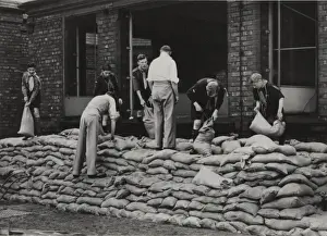 Scouts Filling Sandbags during Wartime Print