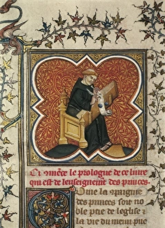 Scribe monk. French school (14th c.). Illustration Scribe monk. French school (14th c.). Illustration