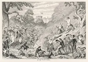 Henry VIII Directs the Search for Herne from a Print