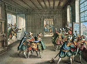 Second Defenestration of Prague Print, 1618 Engraving