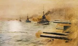 Second Division Battleships Print at the Battle of Jutland