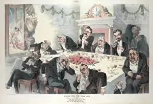 Puck Magazine Illustrations Online Prints: Seeing the old year out