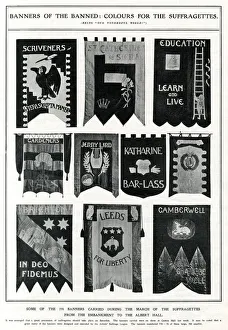 Selection of suffragette banners 1908 Selection of suffragette banners 1908