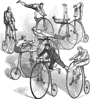 A Selection of Ways to Ride a Penny Farthing Bicycle, 1881 A Selection of Ways to Ride a Penny Farthing Bicycle, 1881