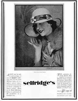 Selfridges Hat Advert Print, 1927