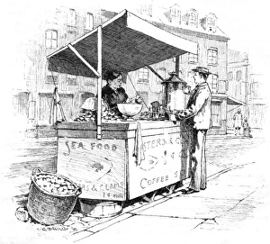 Selling coffee and clams in New York, 1890 Selling coffee and clams in New York, 1890