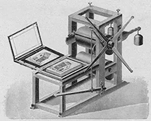 Senefelders Hand-Operated Lithographic Print Press
