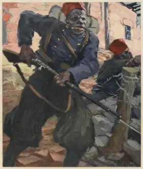 Senegalese Soldier in French Uniform Print