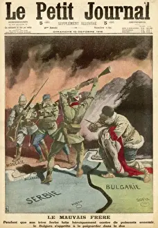 World War I Cartoons Prints: Serbs Stabbed in Back