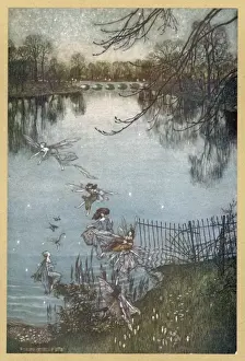Prints of Fairies at the Serpentine in Kensington Gardens Kensington Gardens Prints: At the Serpentine Fairies Print, Kensington Gardens