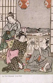 Serving tea on the banks of the Sumida River by Kiyonaga Serving tea on the banks of the Sumida River by Kiyonaga