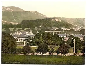 Coloured Photographs Of England Prints: Settle, from west, Yorkshire, England